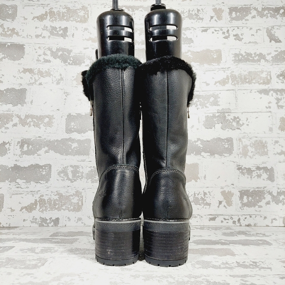 New Match Black Faux Fur Zip Up Round Toe Winter Boots X190 - Picture 6 of 12